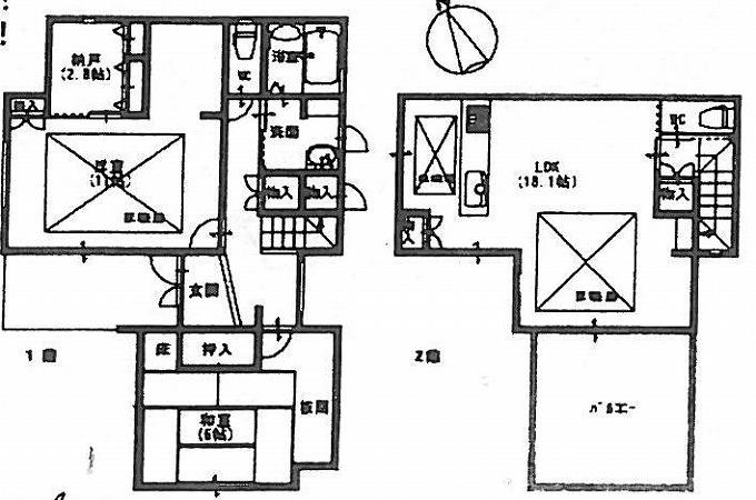Floor plan. 28.8 million yen, 2LDK, Land area 157.72 sq m , Building area 100.98 sq m