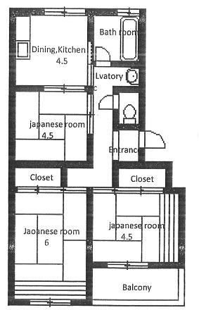 Floor plan. 3DK, Price 3.2 million yen, Occupied area 48.59 sq m , Balcony area 3.7 sq m