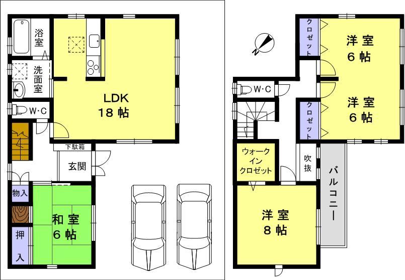 Floor plan. 24,800,000 yen, 3LDK, Land area 130.72 sq m , Building area 110.13 sq m