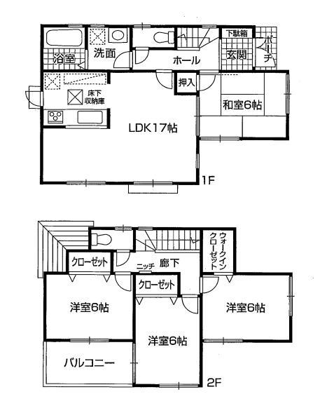 Floor plan. 24,800,000 yen, 4LDK + S (storeroom), Land area 179.25 sq m , Building area 96.39 sq m 4LDK