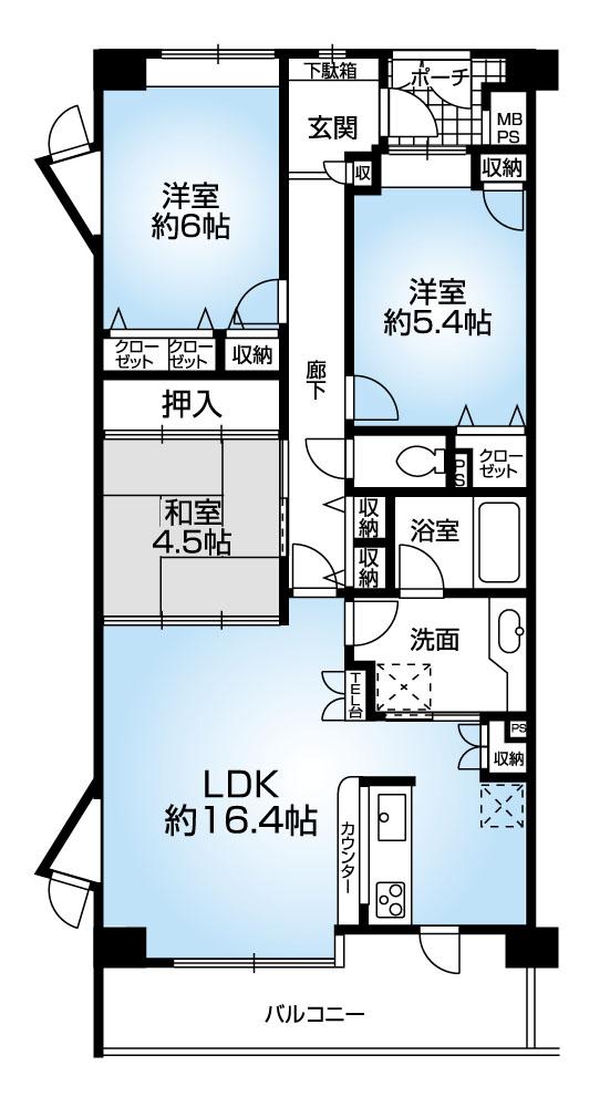 Floor plan. 3LDK, Price 21,800,000 yen, Occupied area 77.24 sq m , Balcony area 9.35 sq m Mato (3LDK) 2013 11 end of the month renovation completed.