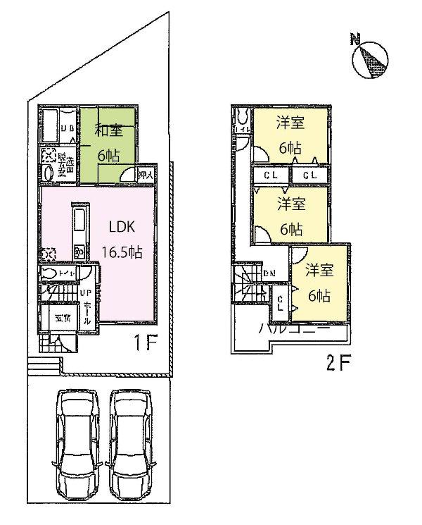 Floor plan. (No. 2 locations), Price 25,800,000 yen, 4LDK, Land area 140.63 sq m , Building area 98.41 sq m