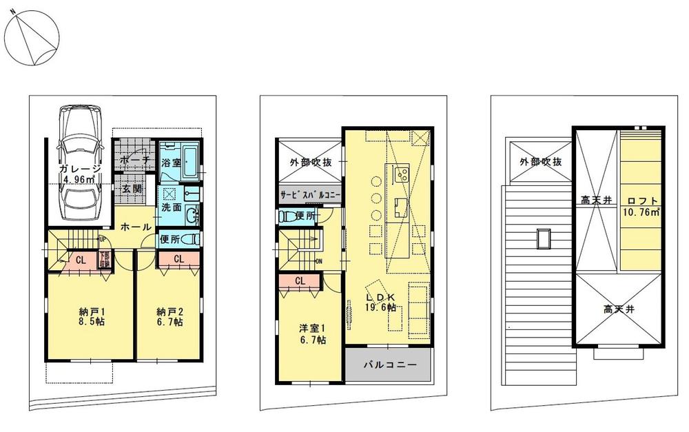Floor plan. 32 million yen, 3LDK, Land area 96.91 sq m , Floor plan with a focus on spacious LDK of building area 102.94 sq m 19.6 Pledge The third floor of the loft has about 10 sq m and room, It can be used as a storage space