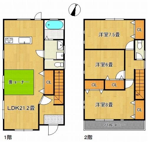 Floor plan. 25,800,000 yen, 4LDK, Land area 151.51 sq m , Building area 102.26 sq m indoor all replacement, We reform! Come please visit