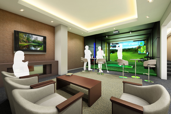 Buildings and facilities. <Hyogo prefecture's first adoption ※ A large screen of> 150 inches, Golf simulator that can experience the tournament courses and popular course round will be installed (golf simulator ・ Lounge Rendering. Use fee TBD)