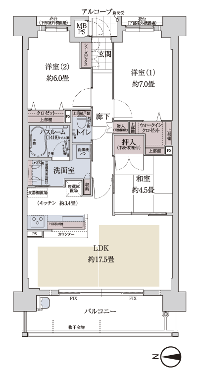 Floor: 3LDK, occupied area: 78.03 sq m, Price: 34,700,000 yen ~ 40,100,000 yen