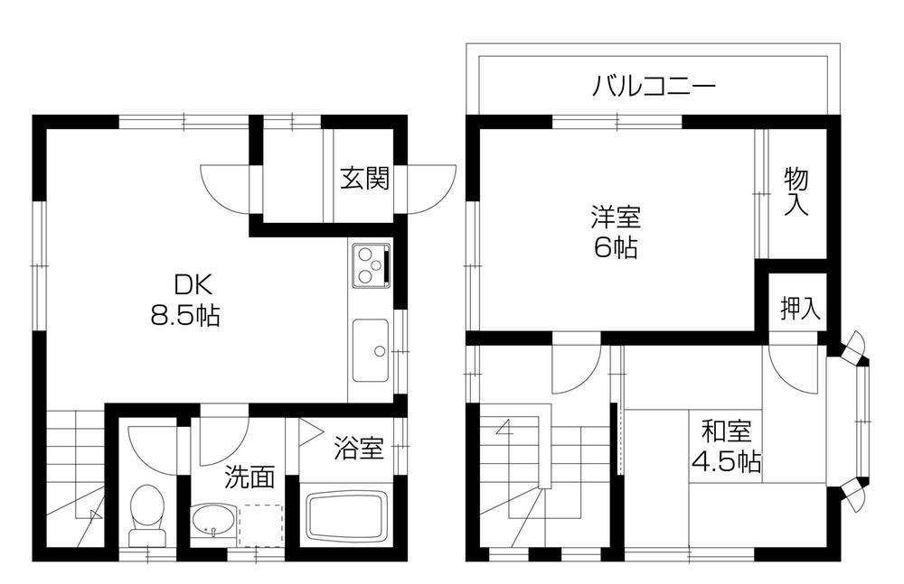 Floor plan. 9.8 million yen, 2DK, Land area 63.34 sq m , Building area 60 sq m
