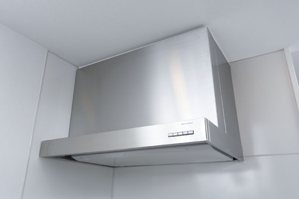 Kitchen.  [Current plate with a range hood] Kitchen range hood with a rectifier plate, Excellent suction force, It is easy to clean (same specifications)
