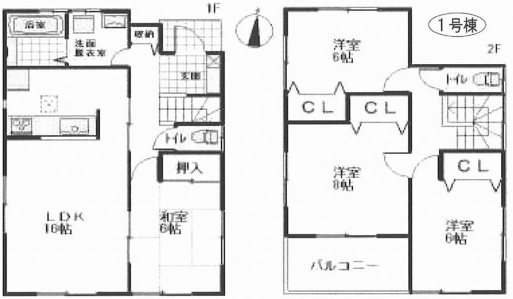 Floor plan. (1 Building), Price 31,800,000 yen, 4LDK, Land area 113.8 sq m , Building area 101.43 sq m