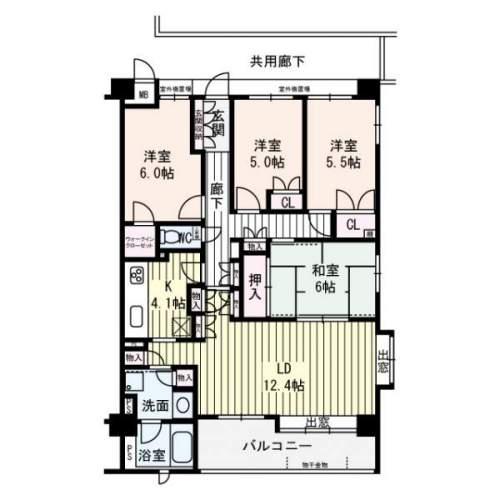 Floor plan. 4LDK, Price 24,800,000 yen, Occupied area 91.76 sq m , Balcony area 10.8 sq m