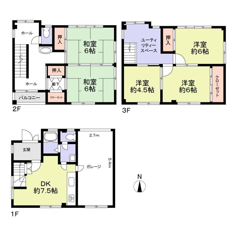 Floor plan. 25,800,000 yen, 5DK, Land area 69.42 sq m , Building area 115.72 sq m