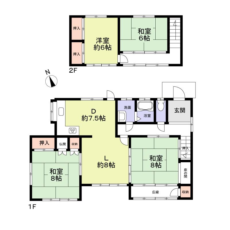 Floor plan. 39,800,000 yen, 4LDK, Land area 309.44 sq m , Building area 94.98 sq m