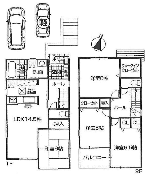Floor plan. (No. 2 locations), Price 22,800,000 yen, 4LDK+S, Land area 126.56 sq m , Building area 98.82 sq m