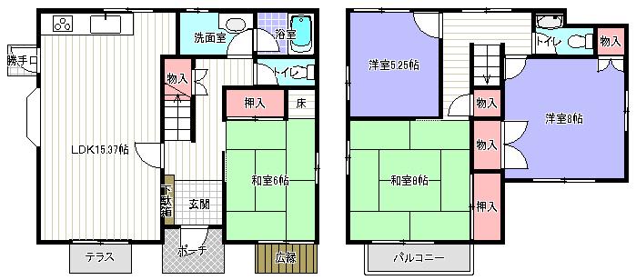 Floor plan. 24,800,000 yen, 4LDK, Land area 191.8 sq m , Building area 108.61 sq m