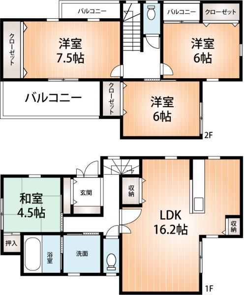 Floor plan. 31,800,000 yen, 4LDK, Land area 96.87 sq m , Building area 102.06 sq m