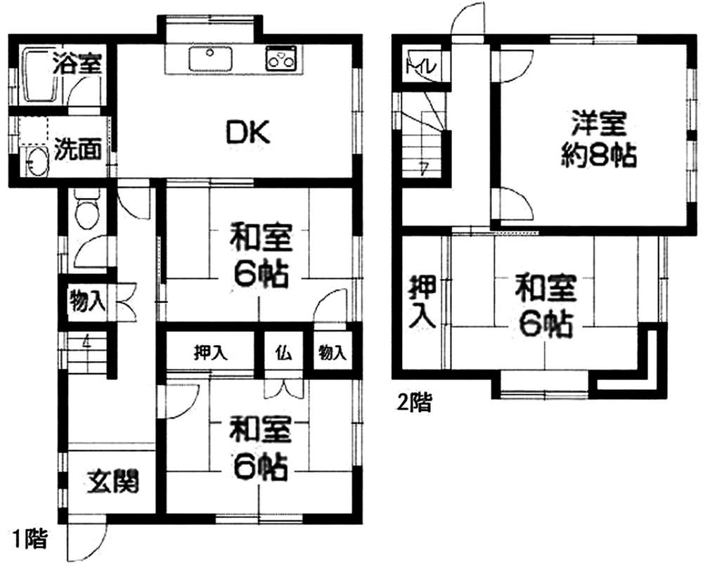 Floor plan. 15.8 million yen, 4DK, Land area 114.83 sq m , Building area 85.45 sq m