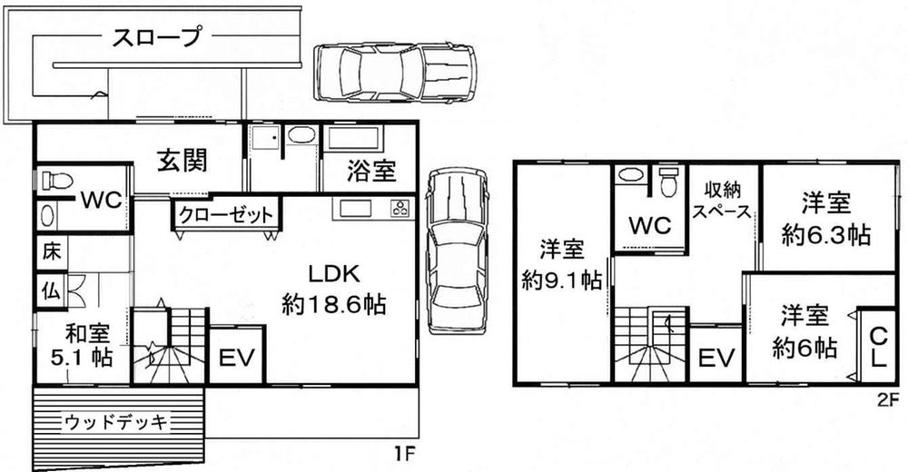 Floor plan. Price 33,800,000 yen, 5LDK, Land area 189.44 sq m , Building area 130 sq m