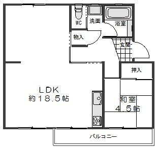 Floor plan. 2LDK, Price 3.8 million yen, Occupied area 47.58 sq m , Balcony area 5.54 sq m