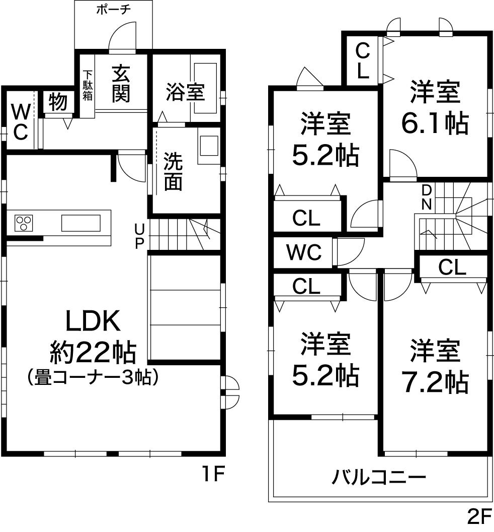 Floor plan. 30,800,000 yen, 4LDK, Land area 173.76 sq m , Building area 105.16 sq m