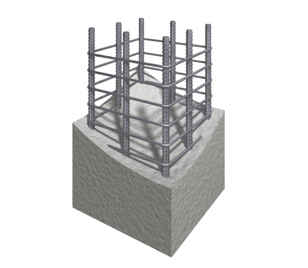 Building structure.  [Pillar] Adopt a rugged steel reinforced concrete pillars that support the whole building. Arranged hard and thick deformed bar in the vertical direction, Fixed wound at approximately 100mm intervals rebar of the hoop around the. Built-in the mold on it, By implanting concrete and finished with a pillar of robust reinforced concrete solidified (conceptual diagram)
