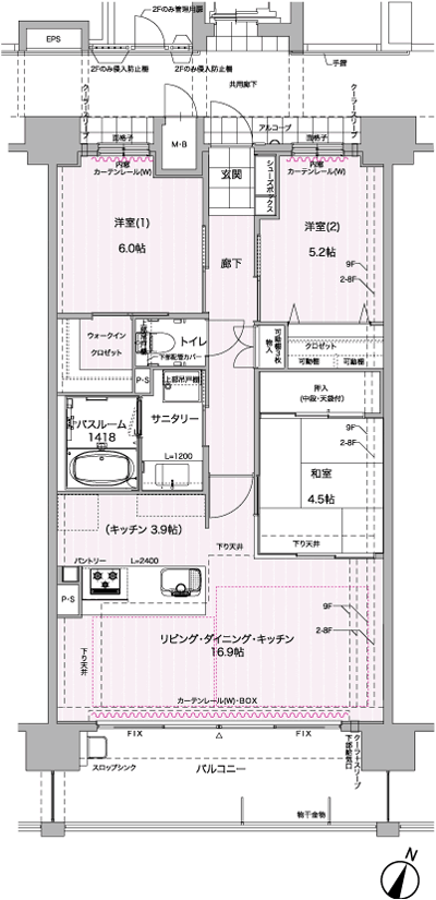 Floor: 3LDK + WIC, the occupied area: 75.76 sq m, Price: 29,800,000 yen ~ 34,400,000 yen