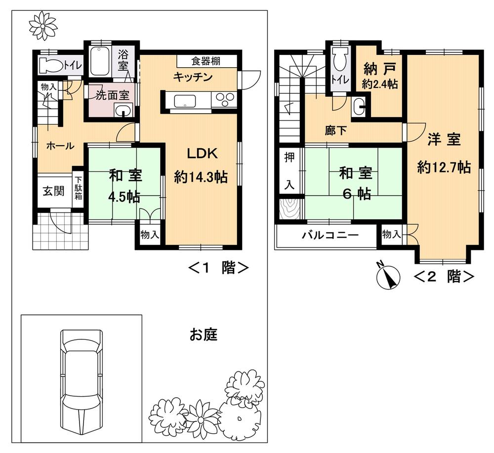 Floor plan. 38 million yen, 3LDK + S (storeroom), Land area 181.6 sq m , Building area 107.66 sq m