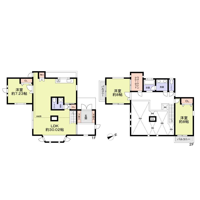 Floor plan. 73 million yen, 3LDK + S (storeroom), Land area 251.05 sq m , Building area 135.34 sq m