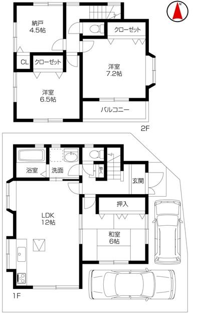 Floor plan. 28 million yen, 4LDK, Land area 88.07 sq m , Building area 87.63 sq m   ◆ Housed plenty 4LDK