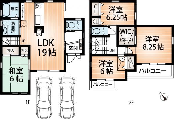 Floor plan. 43,800,000 yen, 4LDK, Land area 162.18 sq m , Building area 105.29 sq m