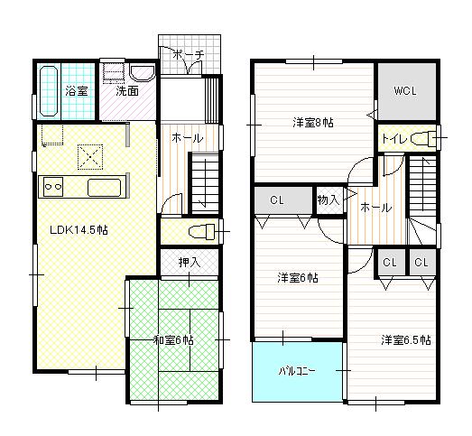 Floor plan. 22,800,000 yen, 4DK + S (storeroom), Land area 126.56 sq m , Building area 98.82 sq m