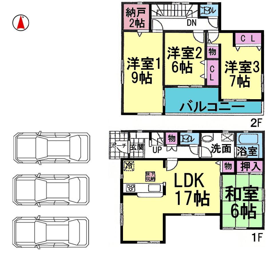 Floor plan. 22,800,000 yen, 4LDK, Land area 190.02 sq m , Building area 105.3 sq m