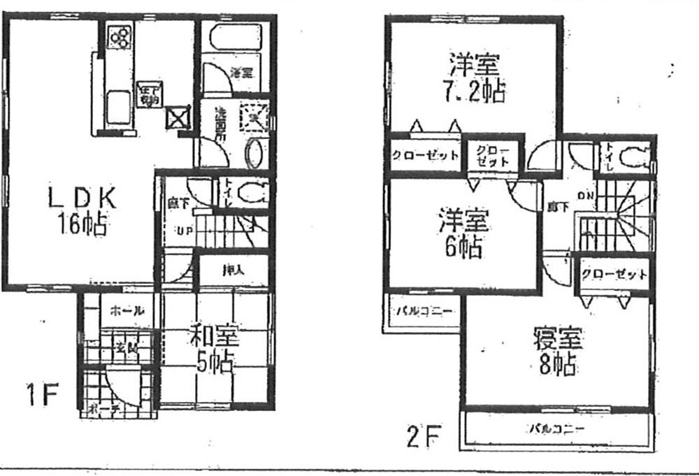 Floor plan. (1 Building), Price 19,800,000 yen, 4LDK, Land area 129.55 sq m , Building area 95.17 sq m