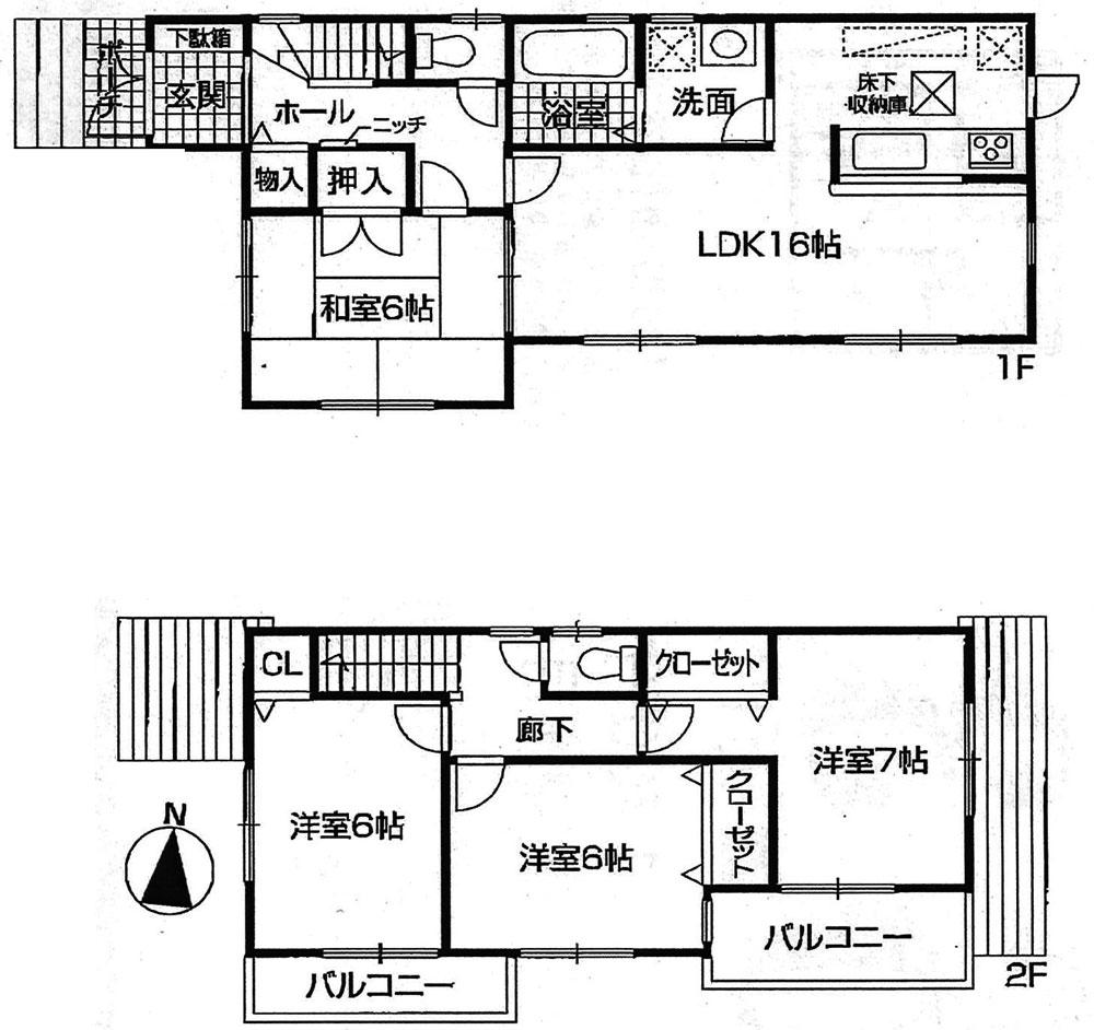 Floor plan. 20.8 million yen, 4LDK, Land area 151.85 sq m , Building area 95.58 sq m