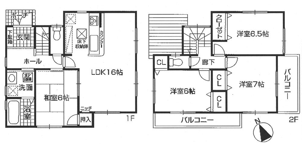 Floor plan. (No. 1 point), Price 22,800,000 yen, 4LDK, Land area 147.95 sq m , Building area 95.58 sq m