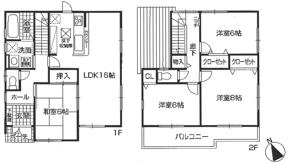 Floor plan. (No. 2 locations), Price 22,800,000 yen, 4LDK, Land area 146.24 sq m , Building area 99.63 sq m