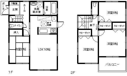 Floor plan. 19,800,000 yen, 4LDK, Land area 246 sq m , Building area 98.82 sq m 4LDK! Popular floor plan! 