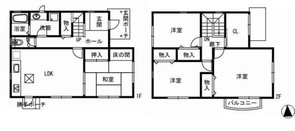 Floor plan. 17.8 million yen, 4LDK+S, Land area 234.06 sq m , Building area 107.86 sq m