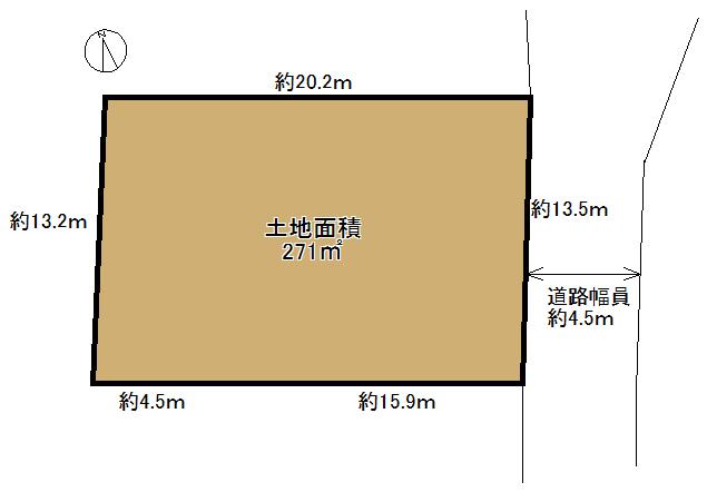 Compartment figure. Land price 2.5 million yen, Land area 271 sq m