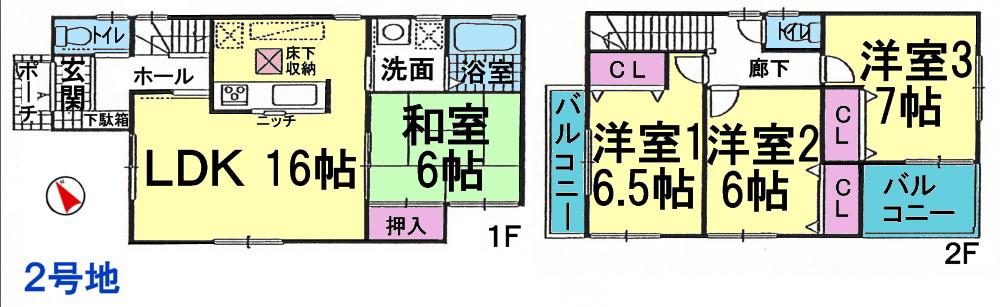 Floor plan. 22,800,000 yen, 4LDK, Land area 132.24 sq m , Building area 95.58 sq m