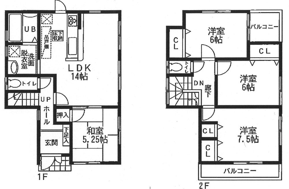 Floor plan. 19.3 million yen, 4LDK, Land area 119.05 sq m , Building area 91.52 sq m