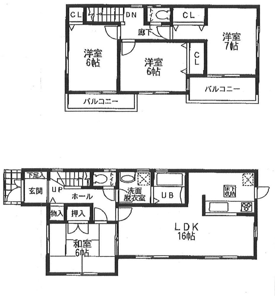 Floor plan. 22,800,000 yen, 4LDK, Land area 170.54 sq m , Building area 95.58 sq m