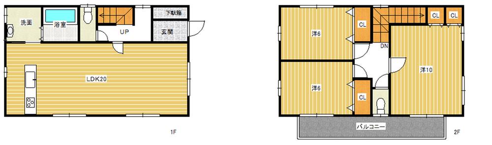 Floor plan. 19,800,000 yen, 4LDK, Land area 134.33 sq m , Building area 99.36 sq m