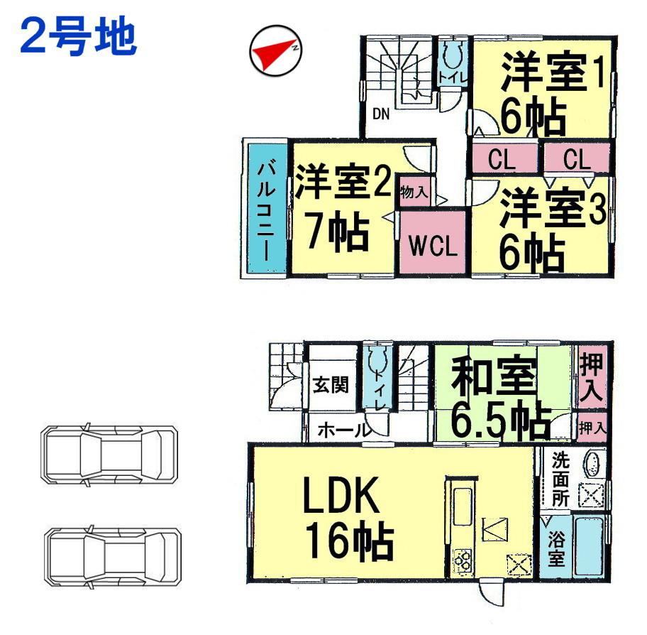 Floor plan. (No. 2 locations), Price 23.8 million yen, 4LDK, Land area 150.67 sq m , Building area 99.22 sq m