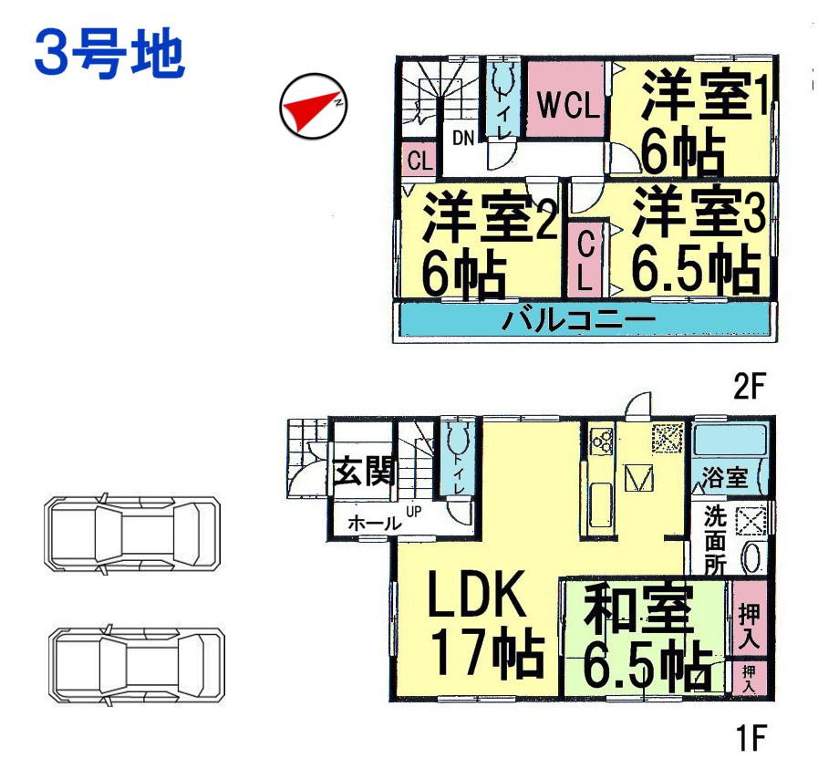 Floor plan. (No. 3 locations), Price 22,800,000 yen, 4LDK, Land area 150.68 sq m , Building area 98.41 sq m