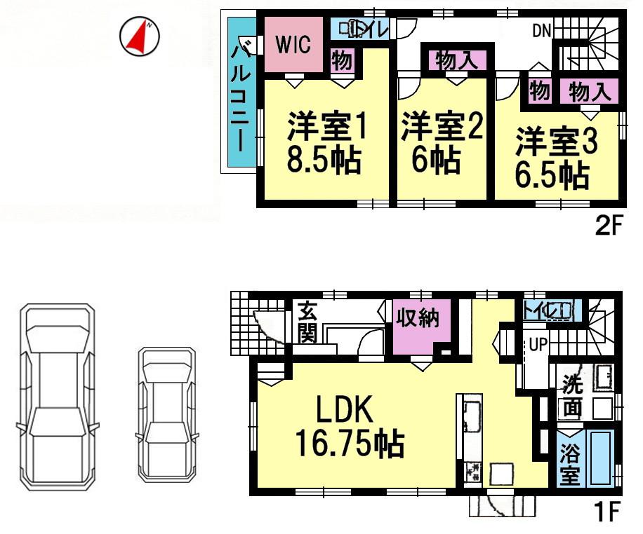 Floor plan. 37,800,000 yen, 3LDK, Land area 144.31 sq m , Building area 109.51 sq m