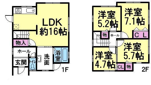 Floor plan. 13.8 million yen, 4LDK, Land area 206.63 sq m , Building area 206.63 sq m