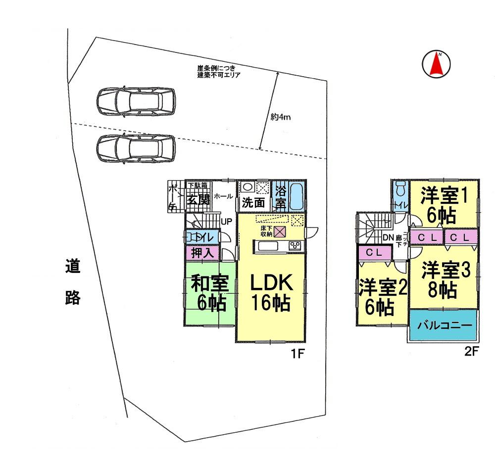 Floor plan. 19,800,000 yen, 4LDK, Land area 246 sq m , Building area 98.82 sq m
