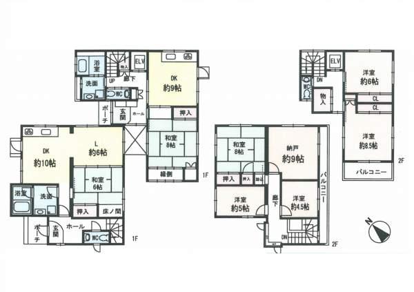 Floor plan. 19,800,000 yen, 8LDK, Land area 297.05 sq m , Building area 222.88 sq m