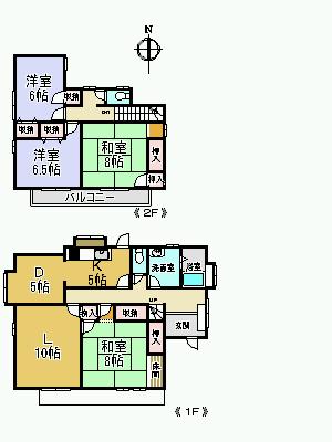 Floor plan. 18,800,000 yen, 4LDK, Land area 188.22 sq m , Building area 121.51 sq m