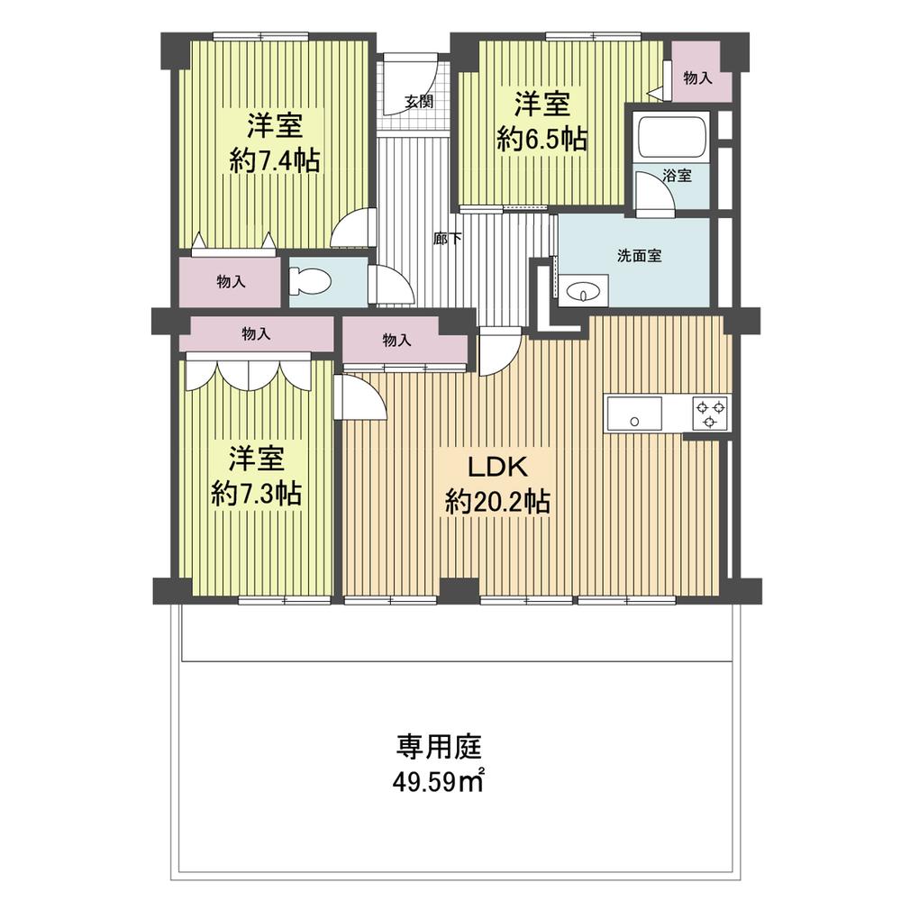 Floor plan. 3LDK, Price 29,300,000 yen, Footprint 100.89 sq m